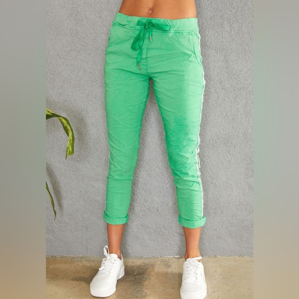 Checkered Stripe Ribbon Side Stripe Joggers